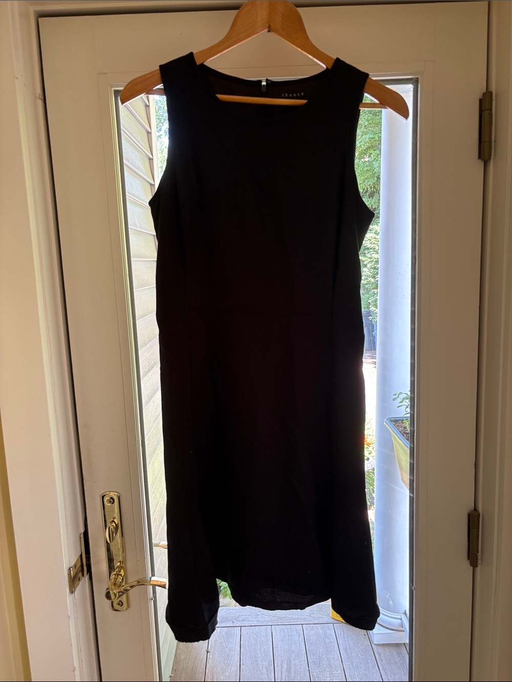 Theory Black Sleeveless Midi Sheath Dress